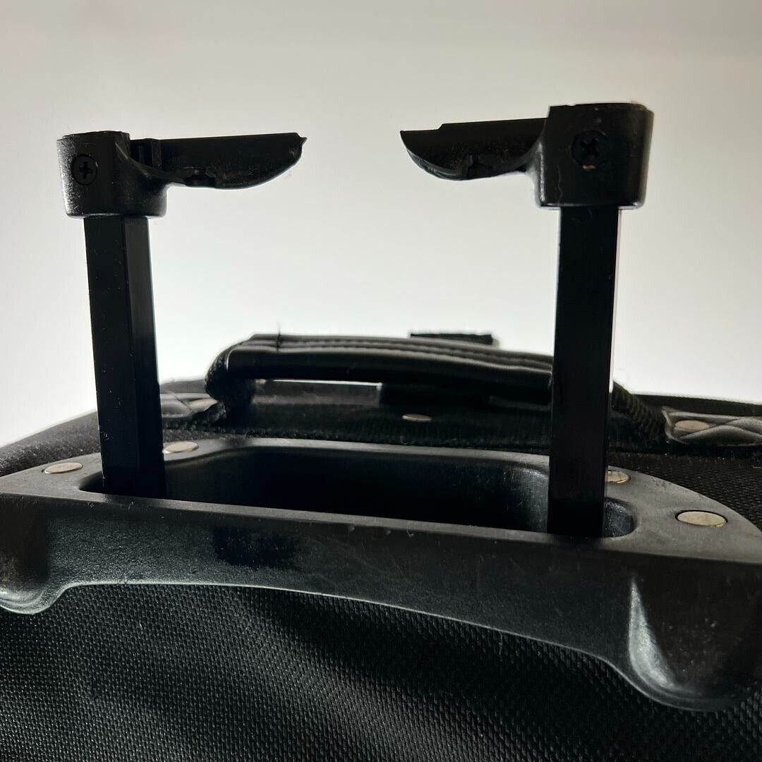 Atlantic Travel Suitcase Black Multiple Pockets w/ Wheels - Broken Handle