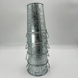 Set of 4 Galvanized Metal FlowerVases with Handles Farm Style Home Decor