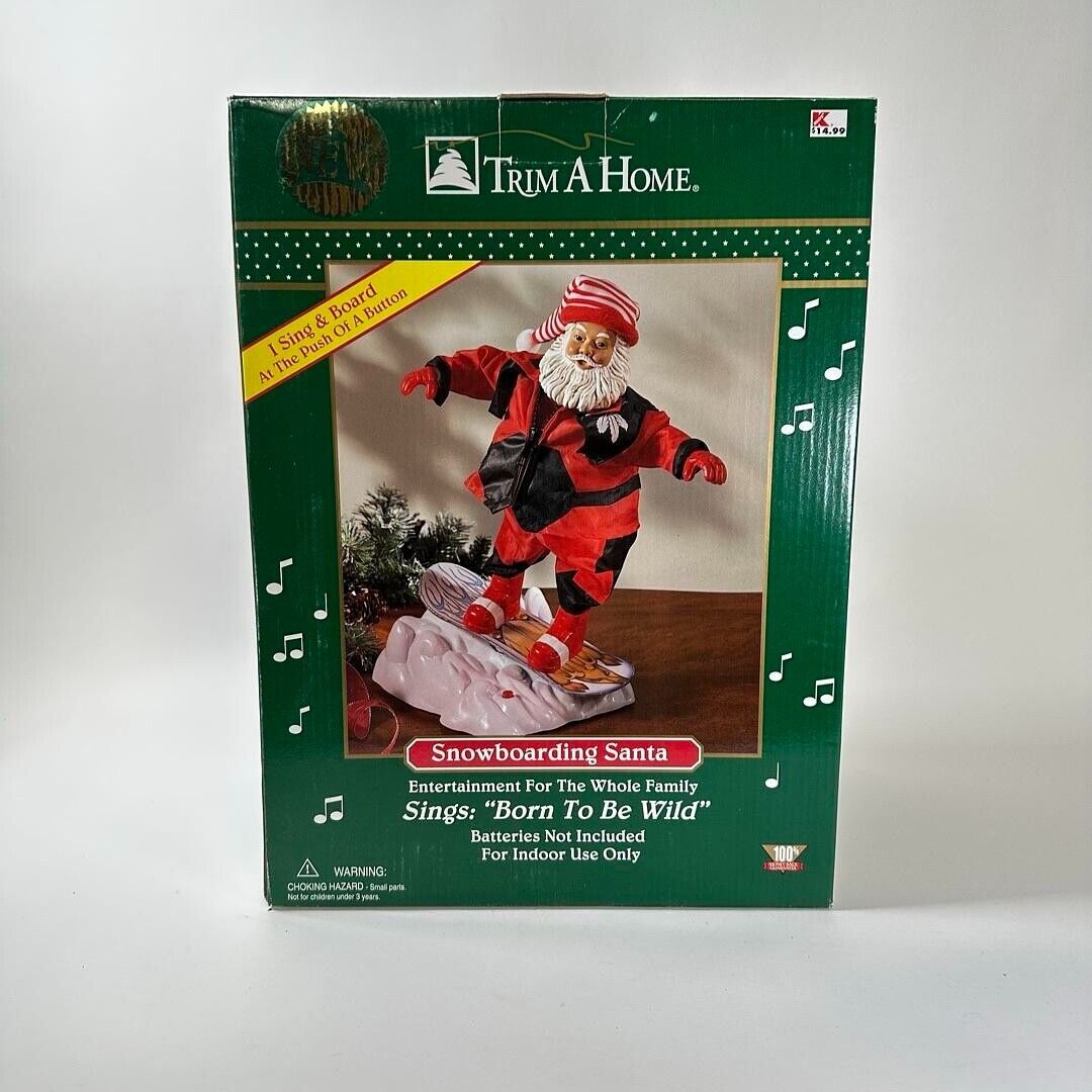 Trim a Home Snowboarding Santa Christmas Decor Holiday