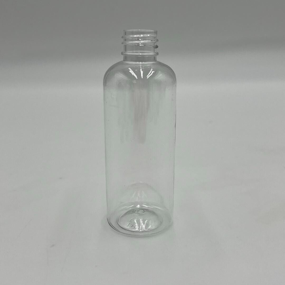 100ml (3.38 fl oz) Clear PET Plastic Bottles with 24/410 Neck Flip Cap - 30 Pack