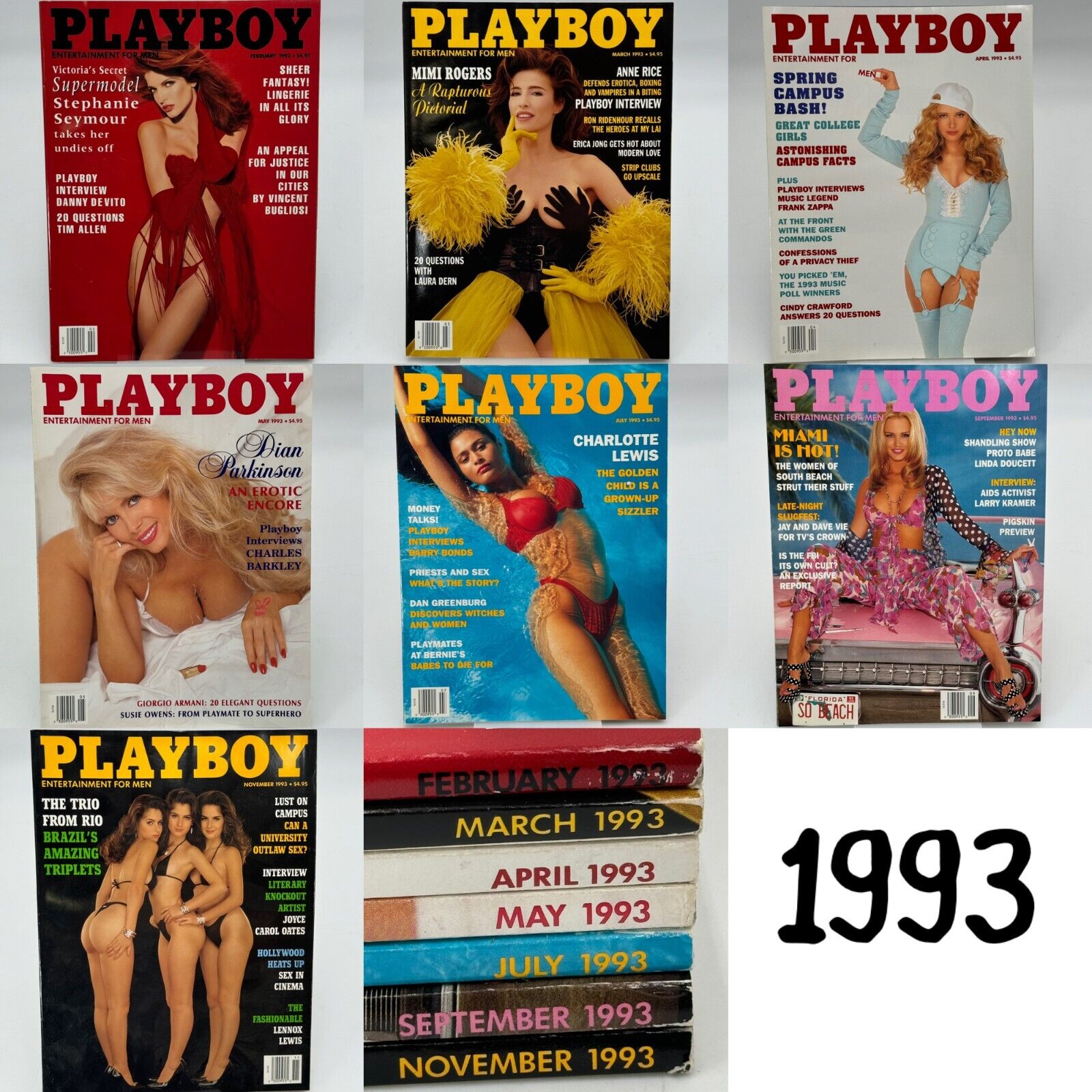 Playboy Huge Lot of 53 Vintage 1990s Iconic Anna Nicole Smith Pamela SEE DESC