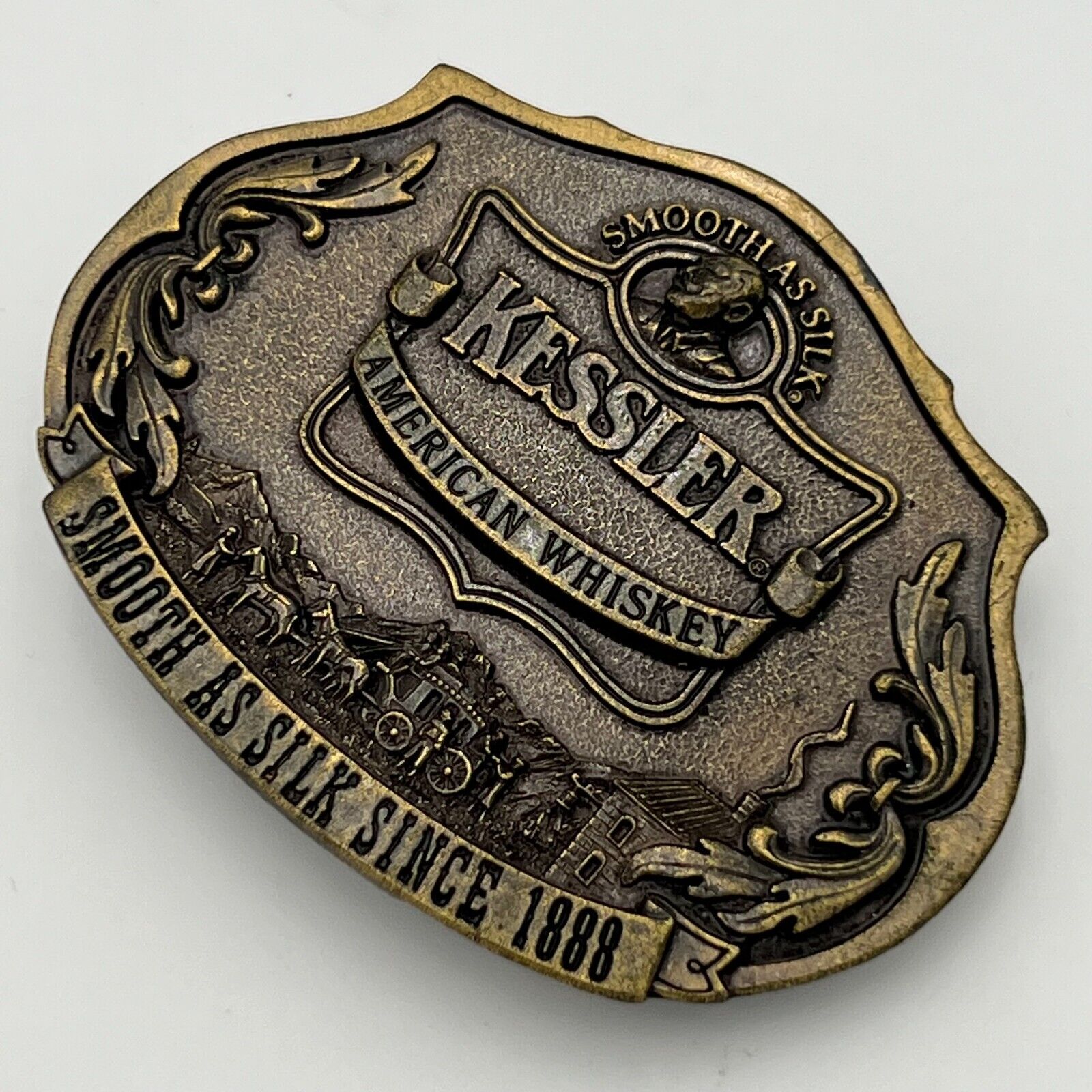 Vintage Belt Buckle Kessler American Whiskey Limited Edition 1993 Made in USA