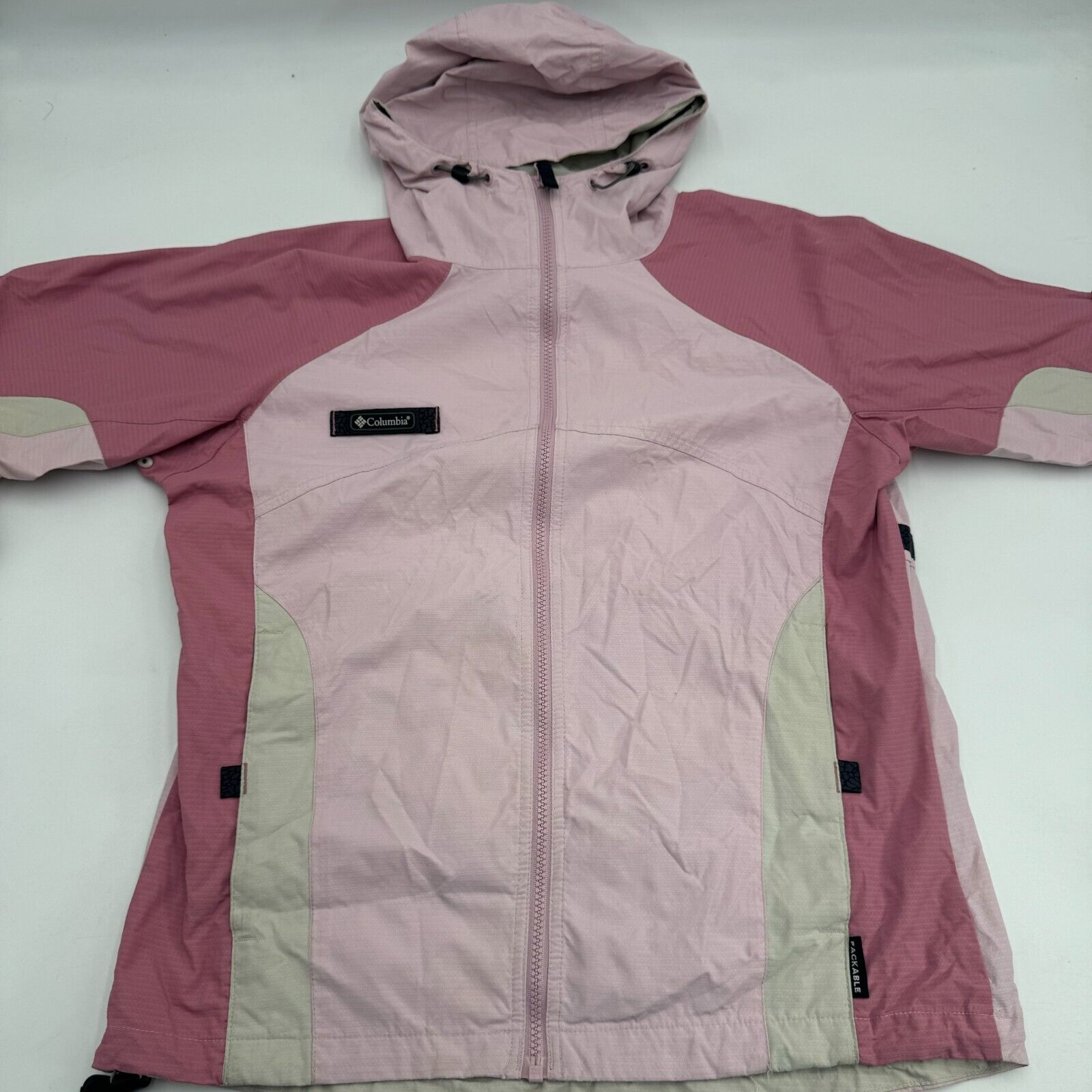 Columbia Sportswear Wind Breaker Full Zip Jacket Pink Adult Womens Size Medium