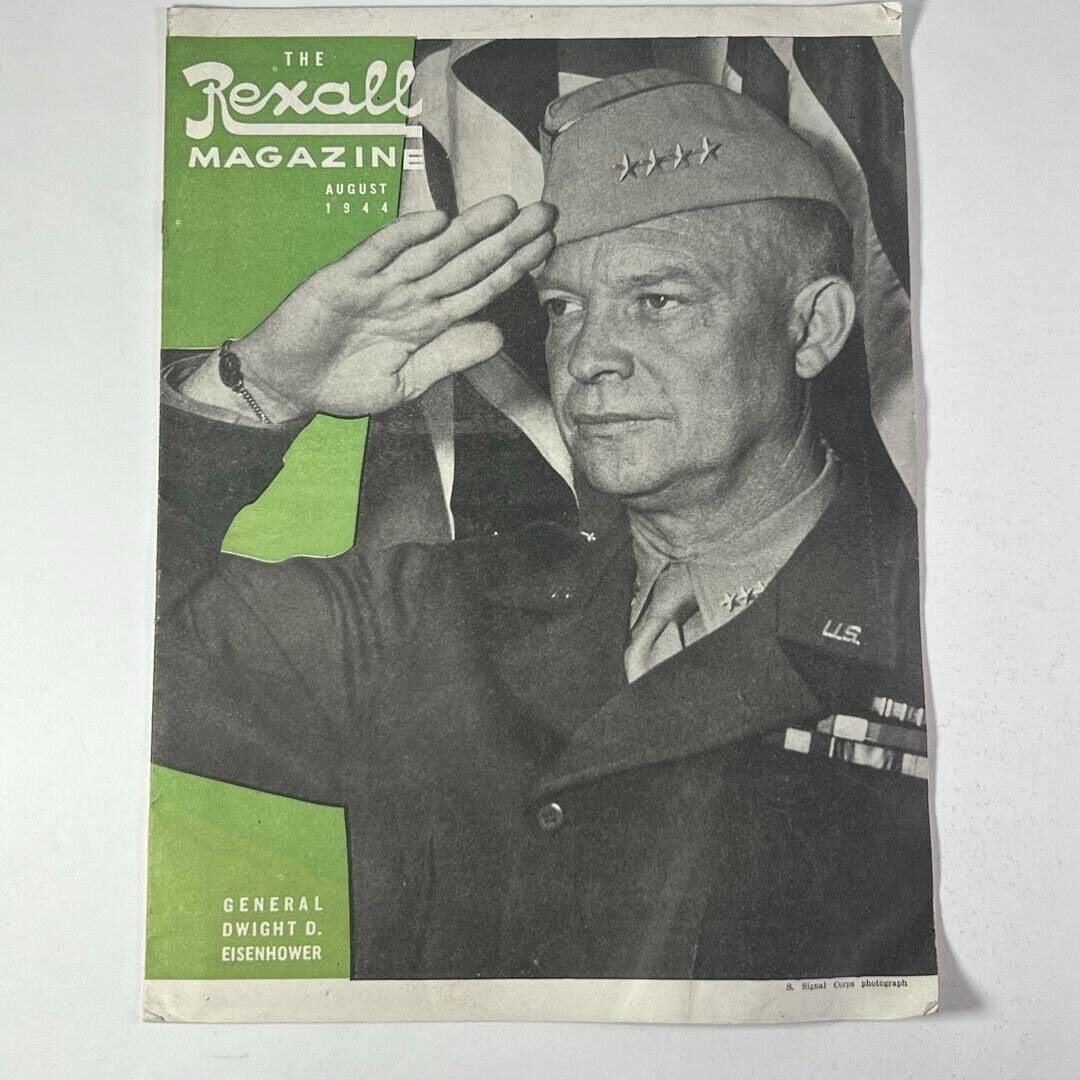 Vintage Rexall Magazine - August 1944 Featuring General Dwight D Eisenhower RARE