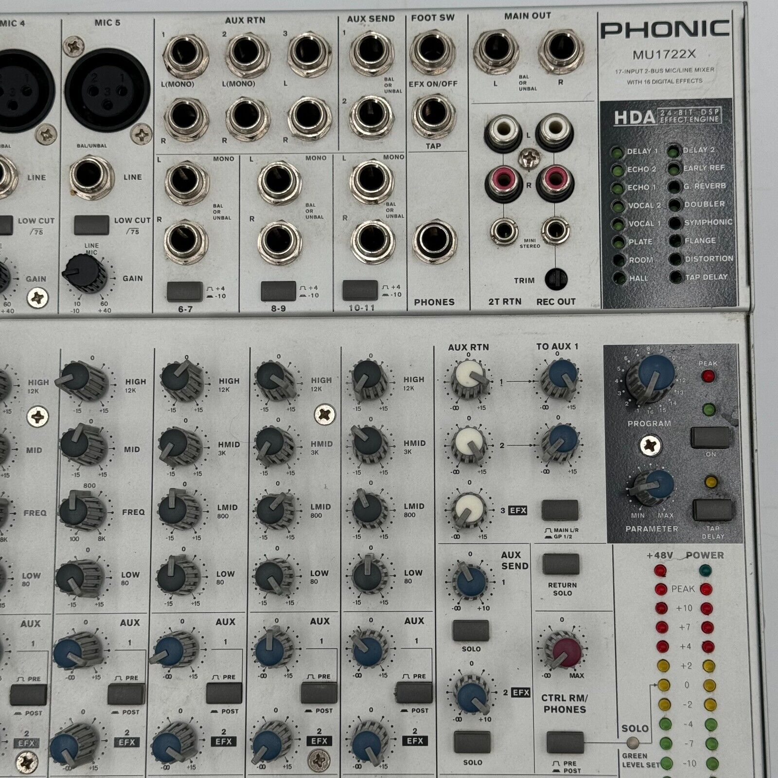 PHONIC MU1722X 17- INPUT 2-BUS MIC/LINE MIXER WITH 16 DIGITAL EFFECTS Grey 12x14