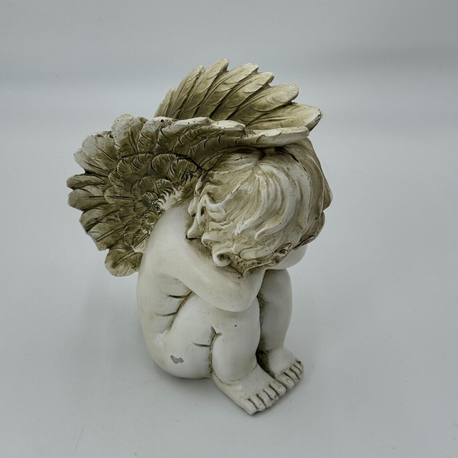 Northlight 7in Small Charming Sleeping Cherub Angel Statue Gray Outdoor Garden