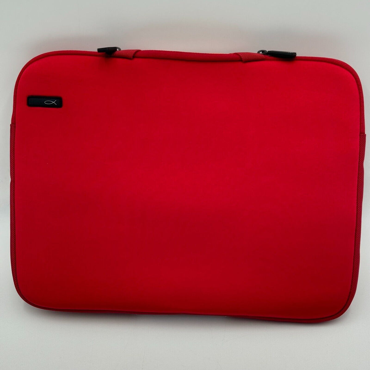 Neoprene Soft 15in Laptop Sleeve Zippered Protective Case Red Christian Fish New