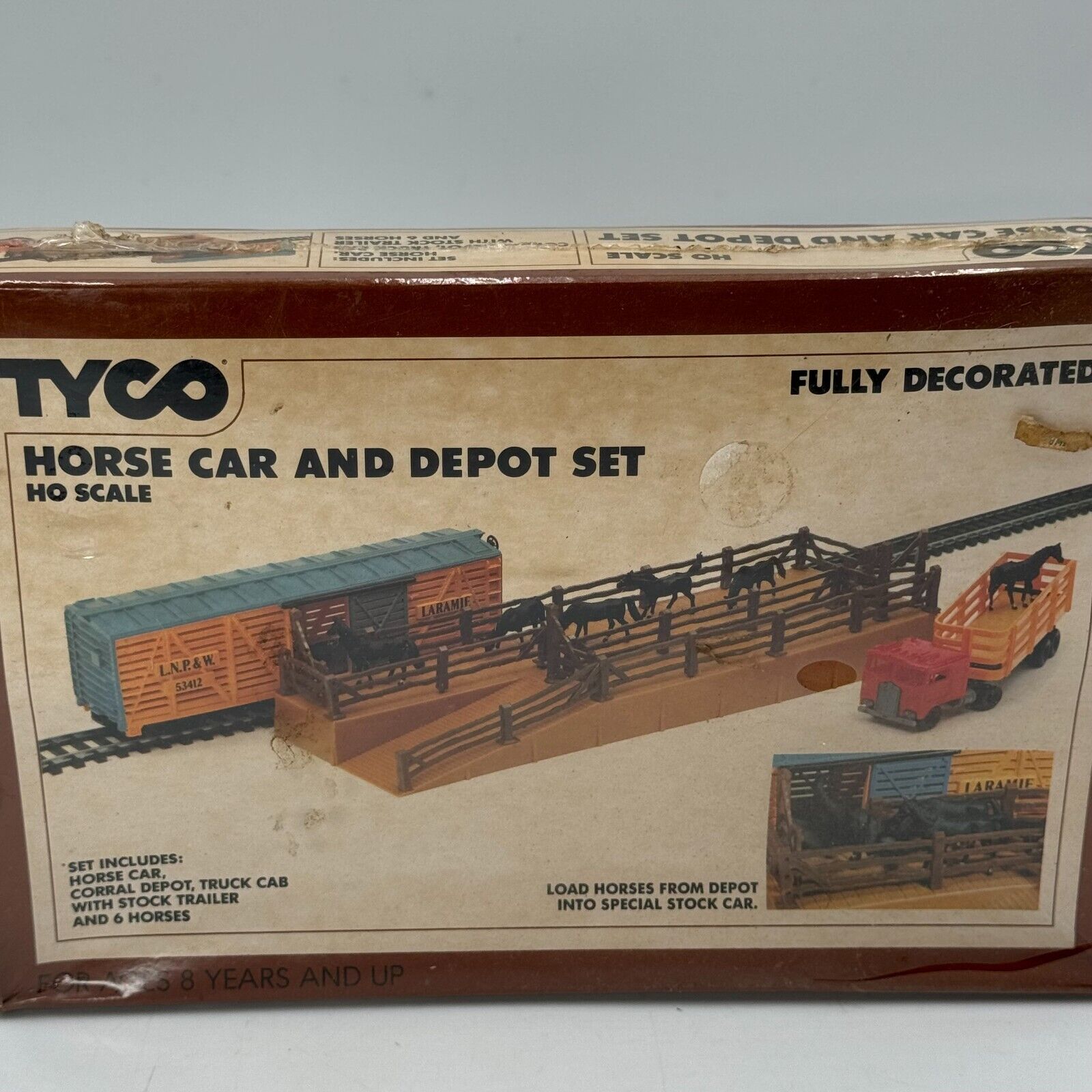 Vintage TYCO Horse Car and Depot Set Decorated Model Train Kit HO Scale New