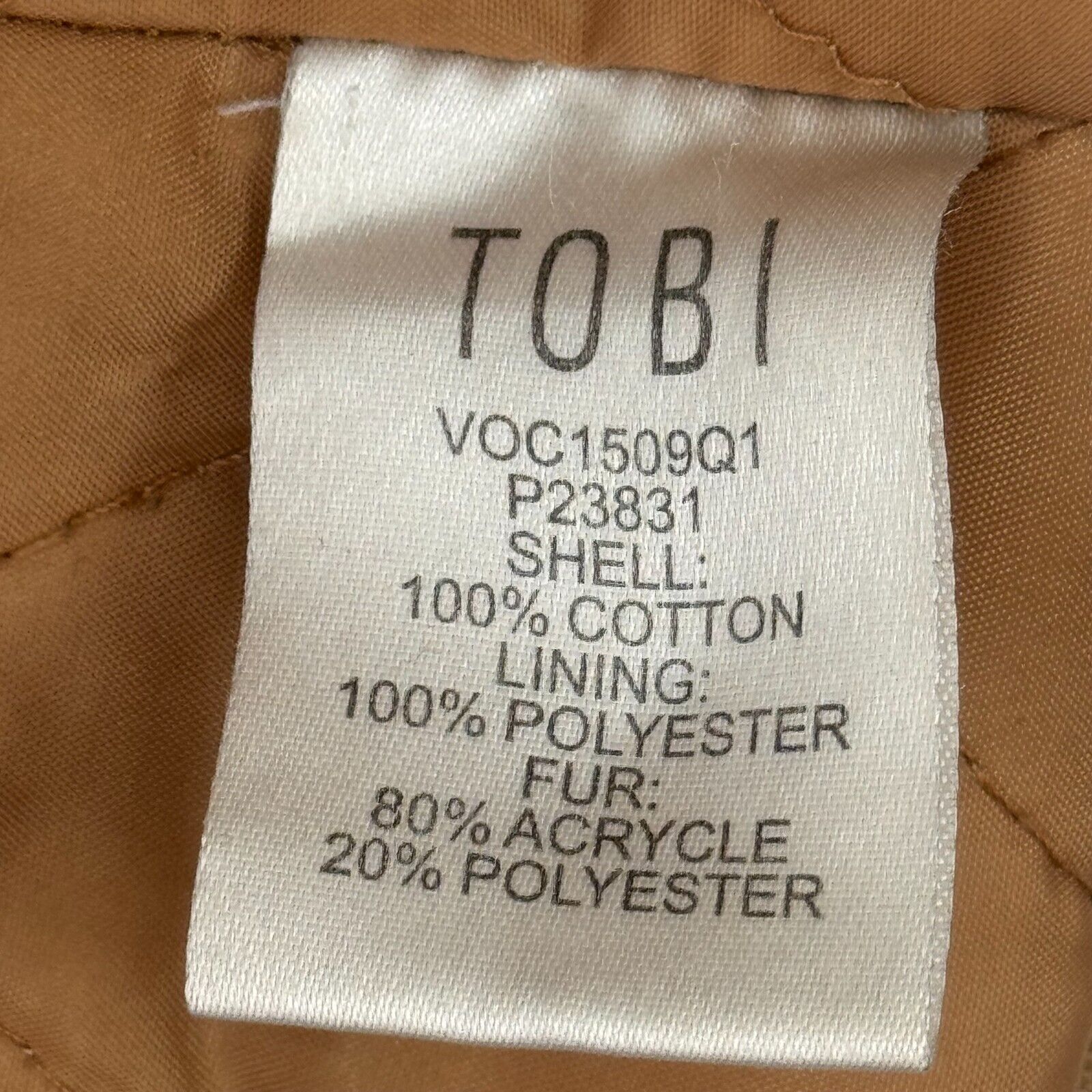 Tobi Women’s Oversized Utility Jacket Stylish Work Wear Tan Canvas Size S Petite