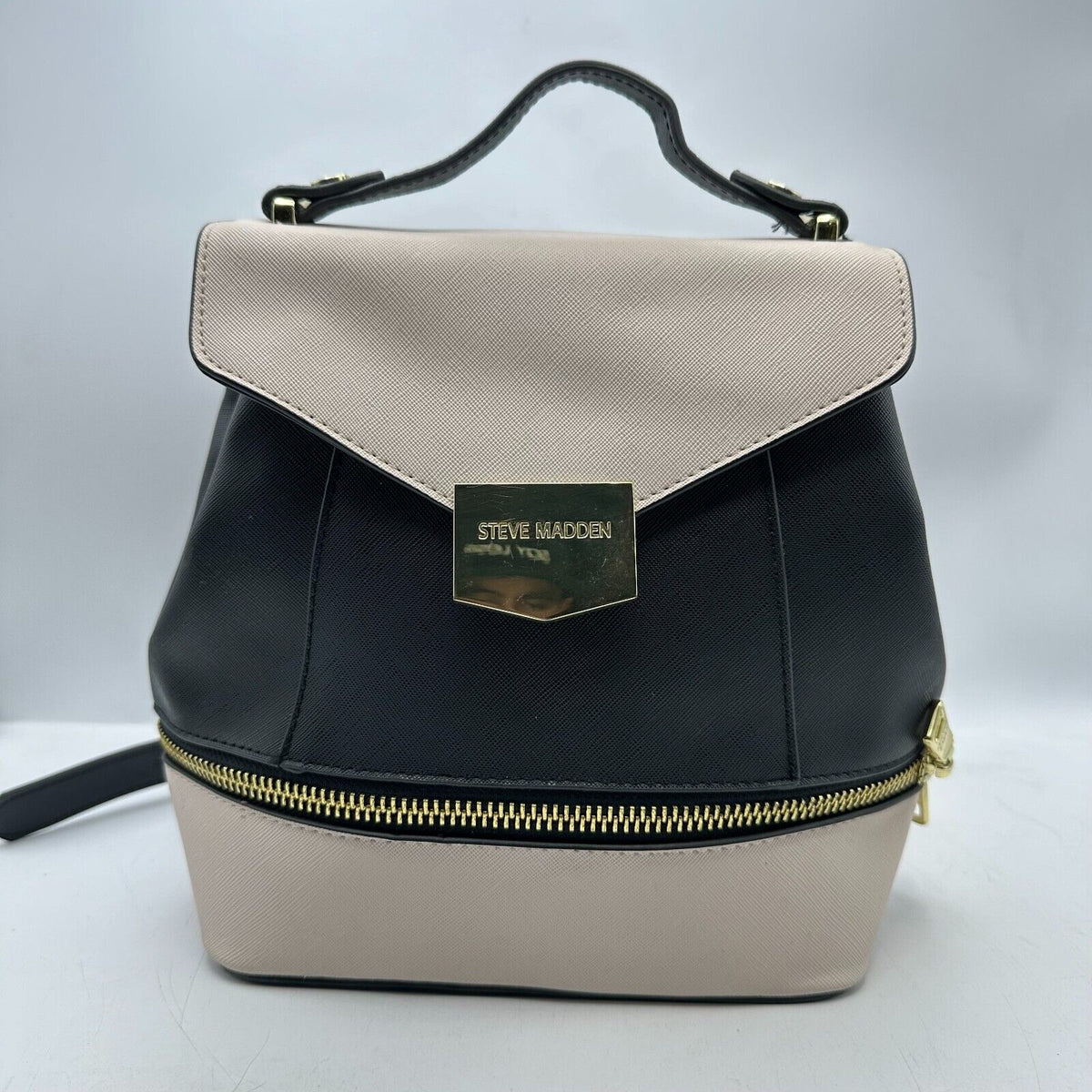 Steve Madden Backpack Purse Black Cream