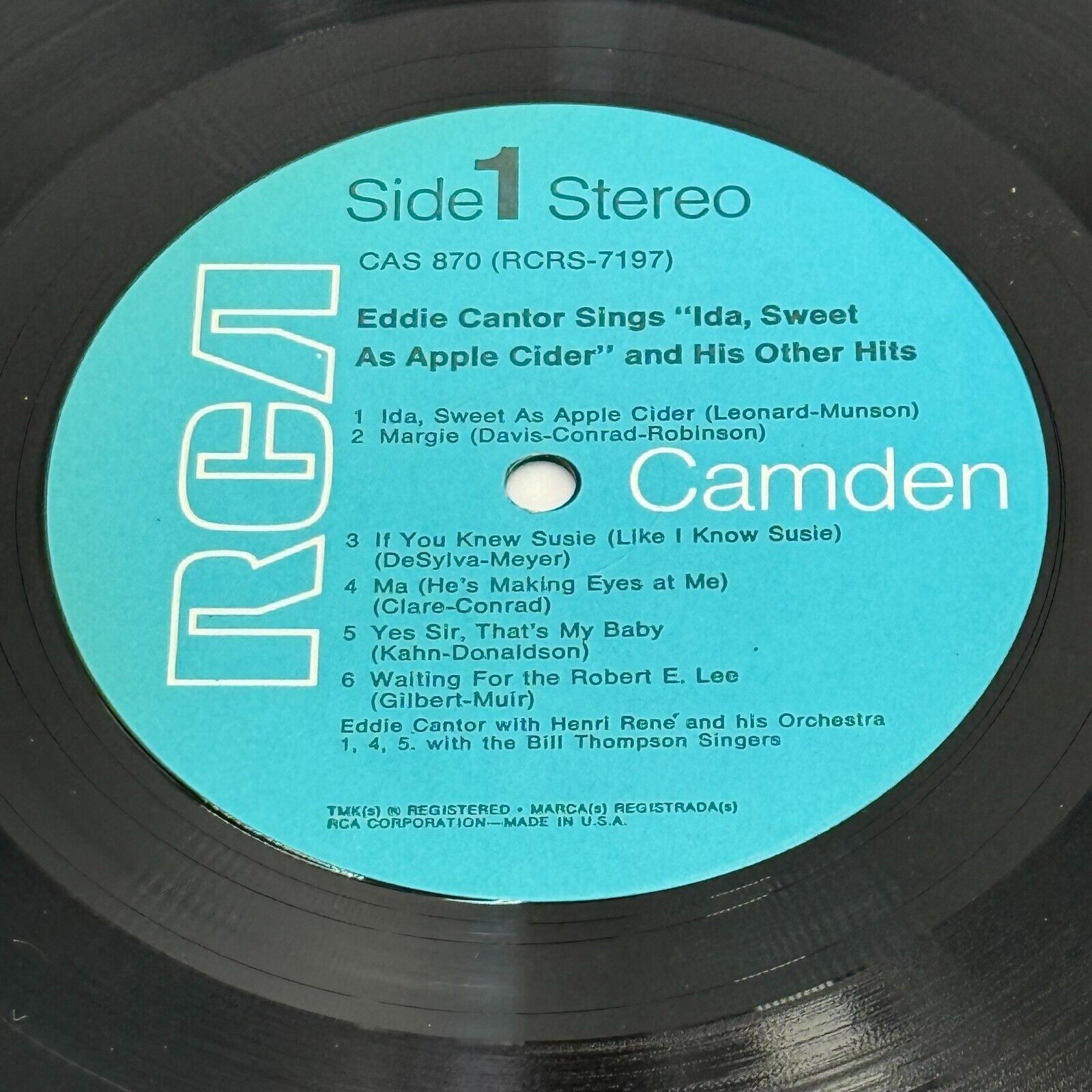 Eddie Cantor - Ida, Sweet as Apple Cider & Other Hits - RCA Camden LP CAS-870