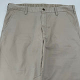 Calvin Klein Mens Herringbone Straight Flat Front Chino Pants Tan Size 36x32