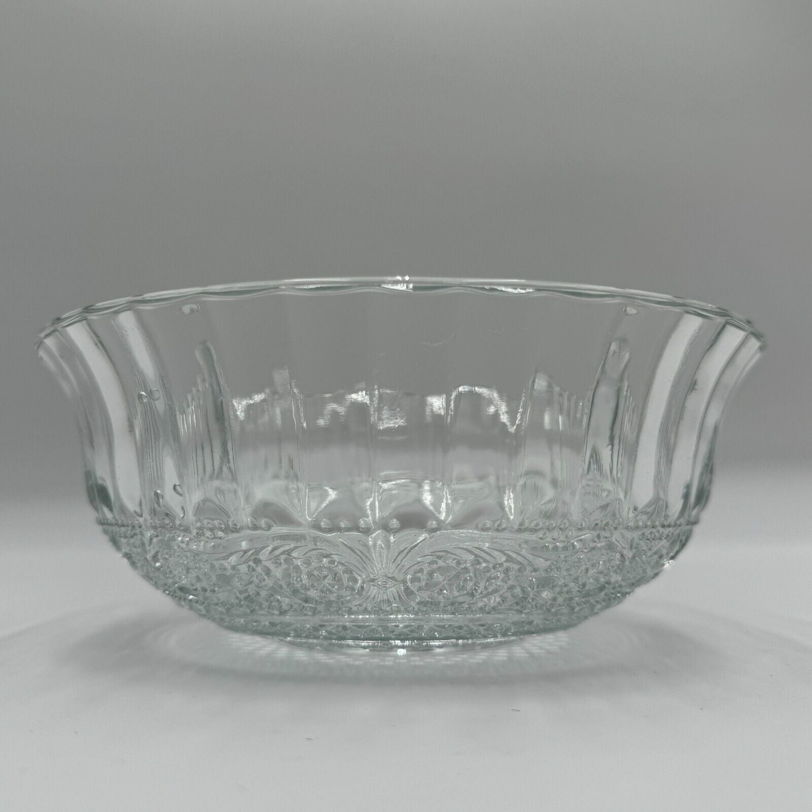 Set of 5 Vintage clear glass Crystal bowl 7 1/2 " Pressed Glass