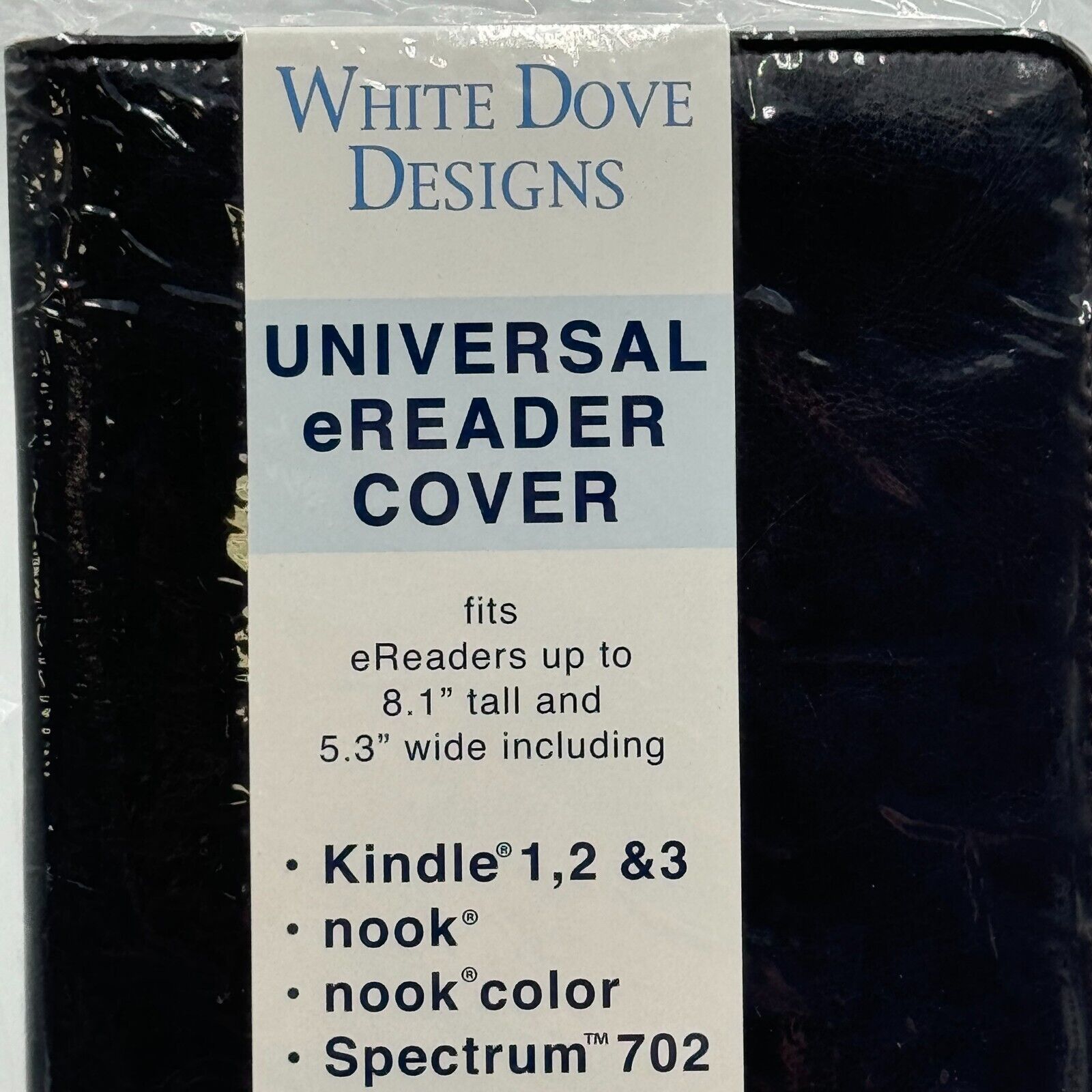 White Dove Designs Universal eReader Tablet Cover Leather Case 8.1 x 5.3"