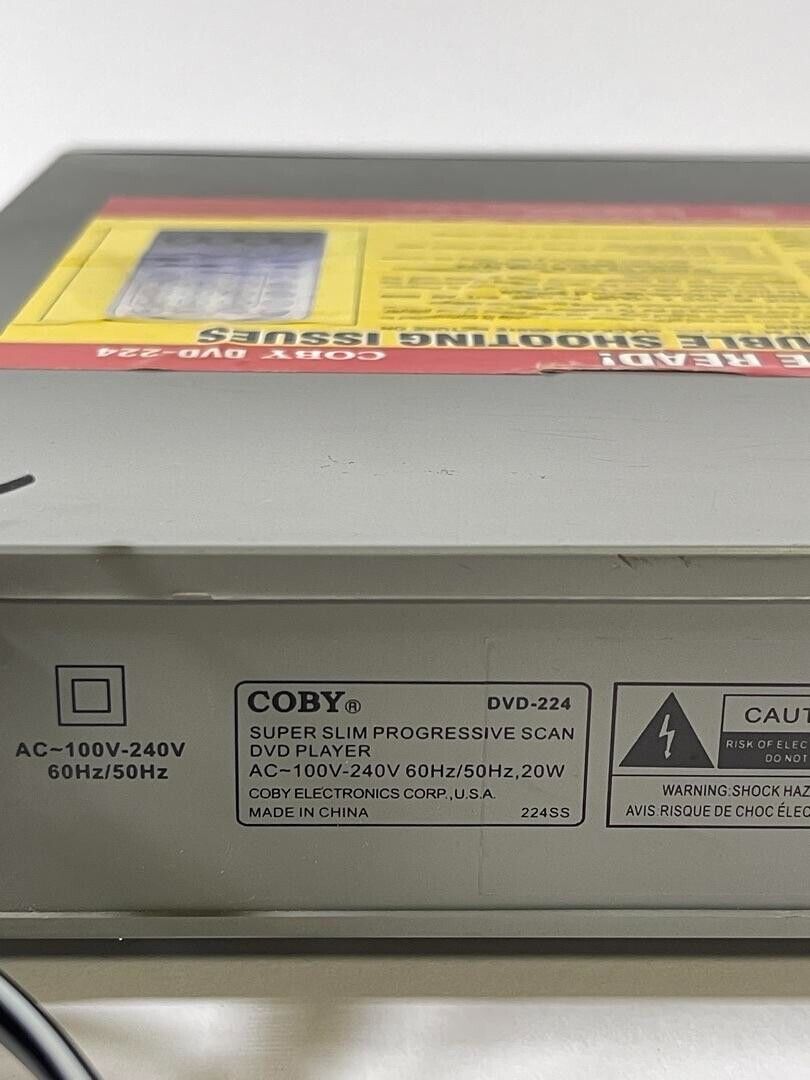 Coby DVD-224 Super Slim Progressive Scan DVD Player - No Remote