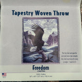 Linda Picken 100% Cotton Freedom 50x60in Tapestry Woven Throw Eagle Blanket