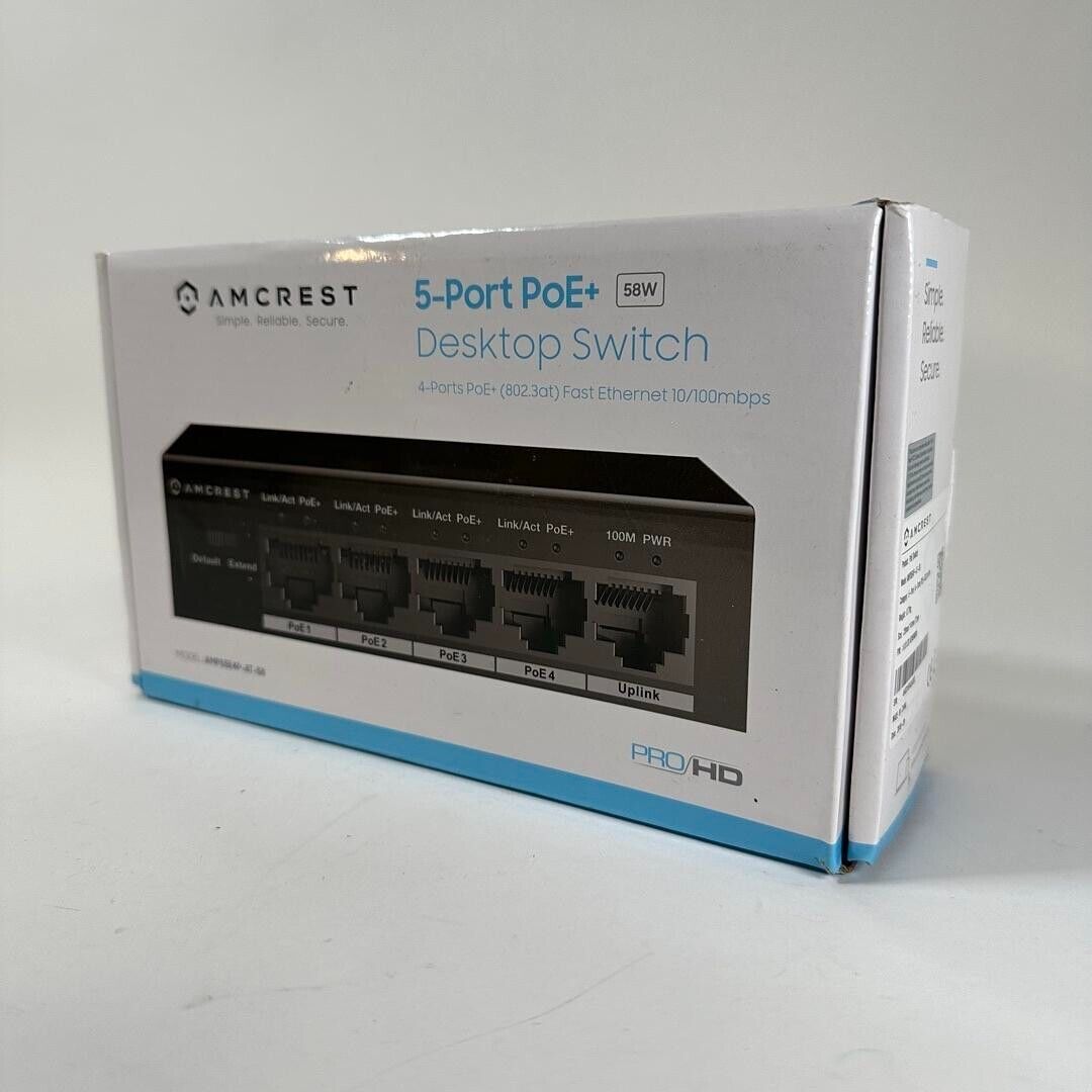 Amcrest 5-Port Switch 4-Ports PoE (AMPS5E4P-AT-58)