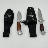 2 Mossy Oak Stainless Steel Fixed Blade 3in & 4in Hunting Utility Knives Sheaths