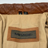 Vintage Mirage Light Brown Leather Jacket Heavy Biker Motorcycle Mens Size XL