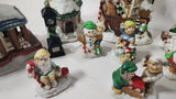 Lot of 18 -1991 Mercuries LTD Ceramic Santa/Elves- Christmas Village North Pole