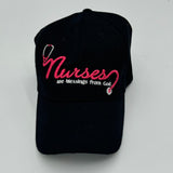 Nurses Are A Blessing From God Black Pink Adjustable Hat Christian Cap NWT