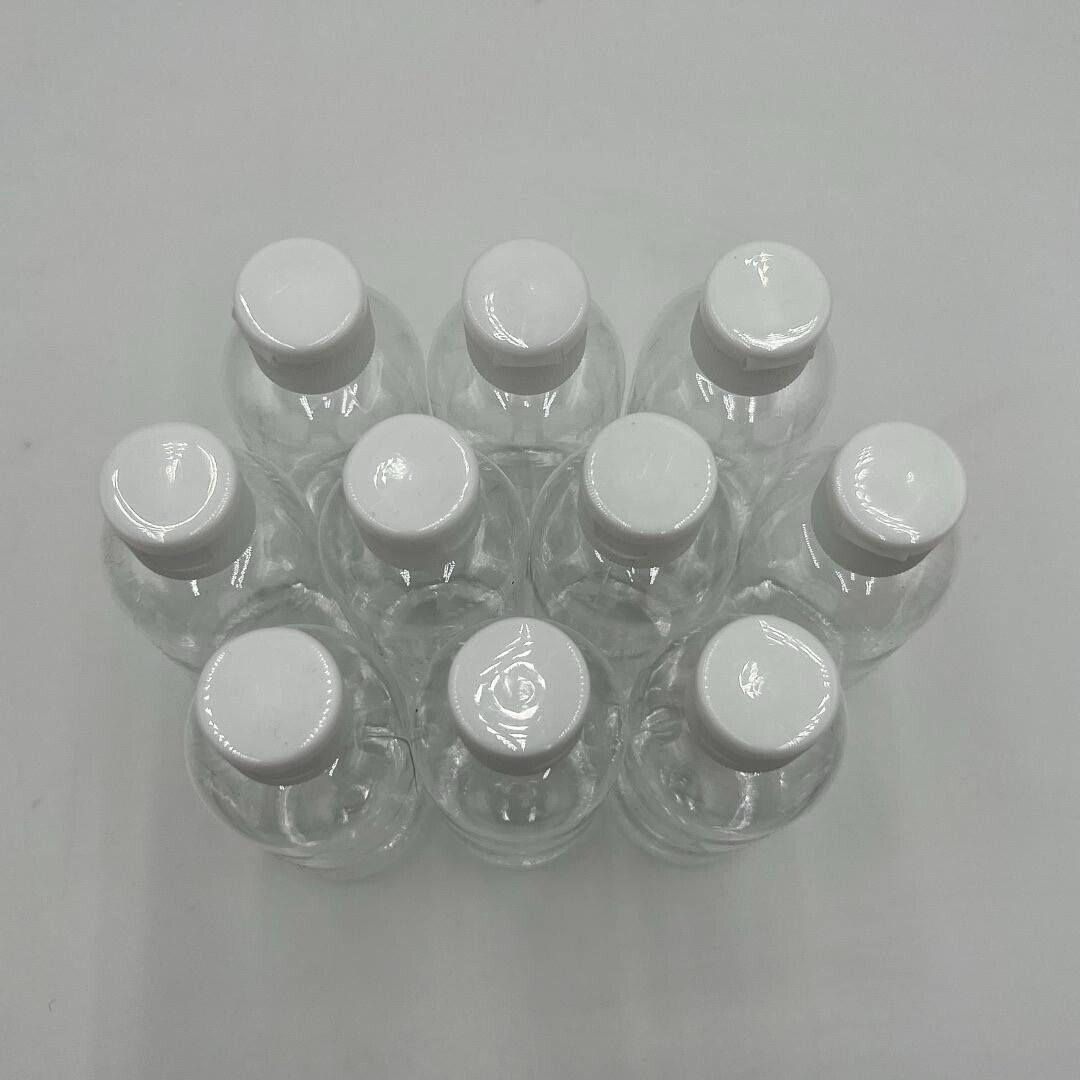 100ml (3.38 fl oz) Clear PET Plastic Bottles with 24/410 Neck Flip Cap - 30 Pack