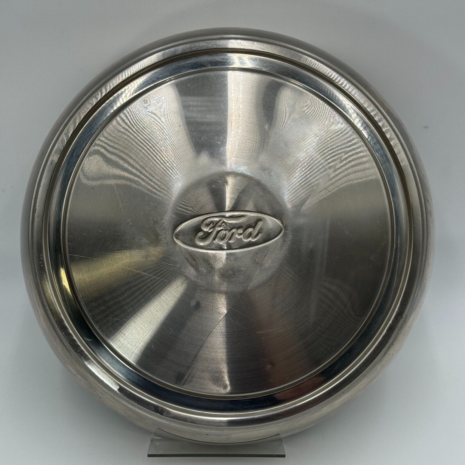 Vintage Ford Chome Hub Cap 15in Bolt Cover Dog Dish Style Pickup Truck Van