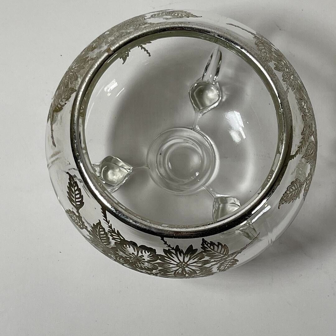 Vintage Chrystal Glass 3 Footed Vase/Flower Bowl 5”x3.5”