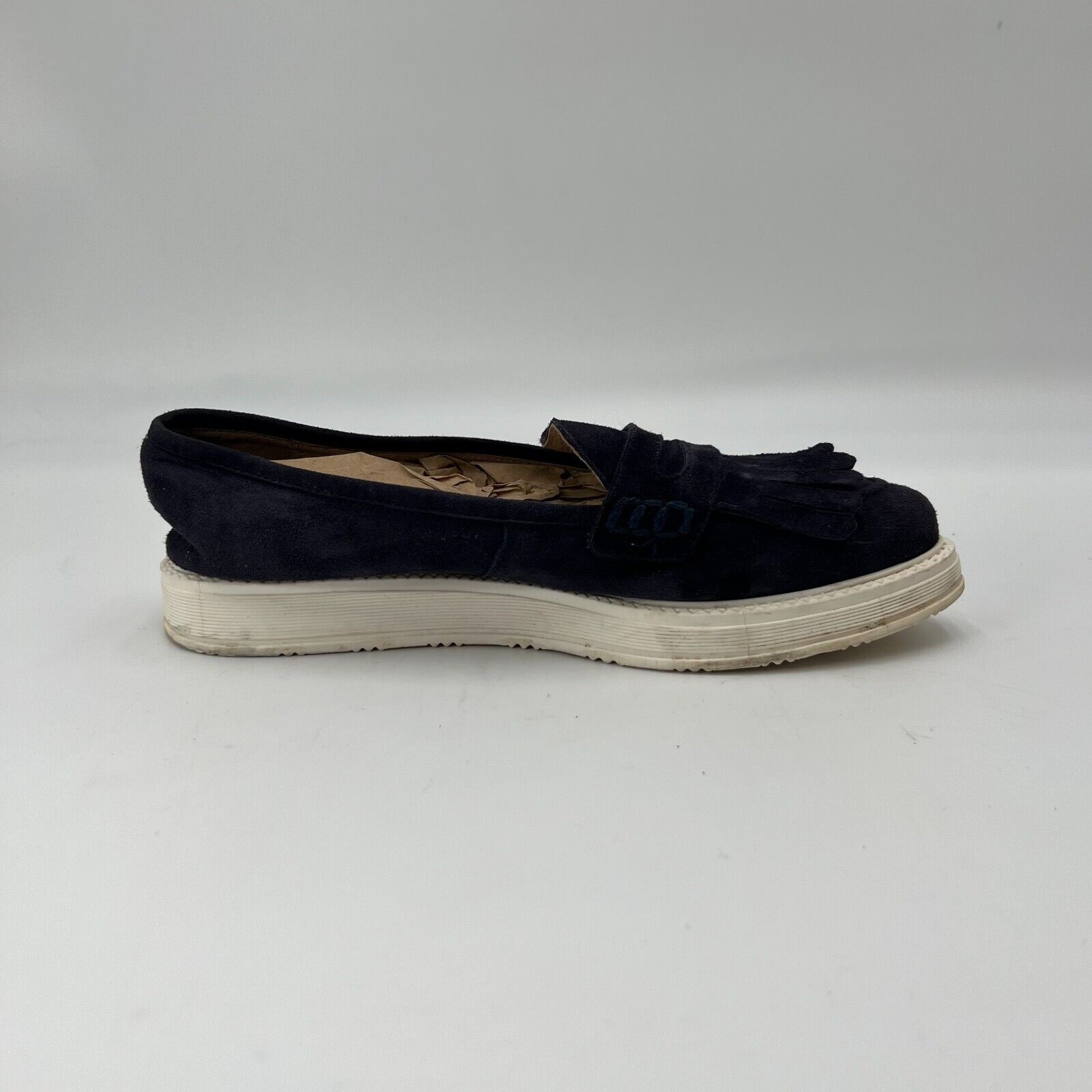 Anthropologie KMB  Womens Slip On Loafer Classic Casual Blue Suede Tassel Sz 7.5