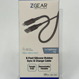 ZGEAR 6 Foot Silicone Rubber Sync & Charge Cable Tip iPhone