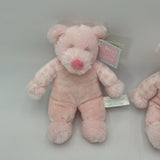 Lot of 4 Teddy Bear Beanie Baby Blue Postal Worker Green Prayer Bear Pink NWT