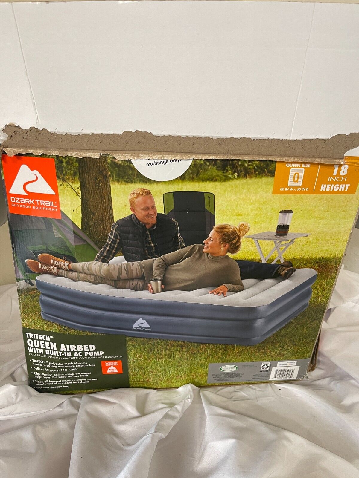 Queen Air Bed with Built In AC Pump (Ozark Trail) 18 Inch Height