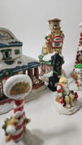 Lot of 18 -1991 Mercuries LTD Ceramic Santa/Elves- Christmas Village North Pole