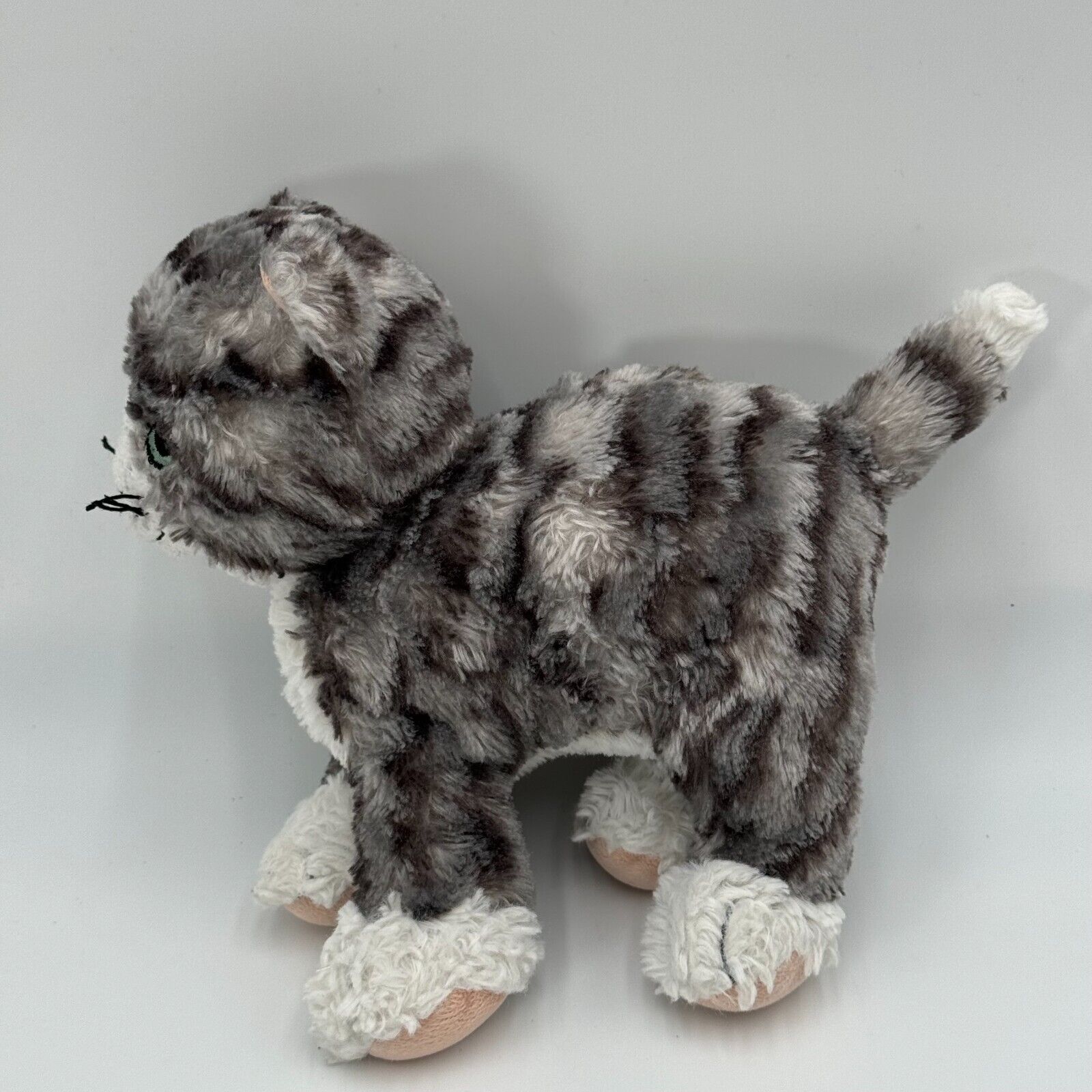 IKEA Lilleplutt Kitty Cat 8" Plush Stuffed Animal Gray Black White Tabby