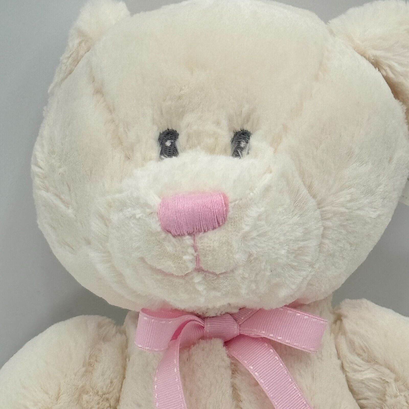 Russ Baby Lullaby Collection 11in Soft Plush Teddy Bear White Pink Bow NWT