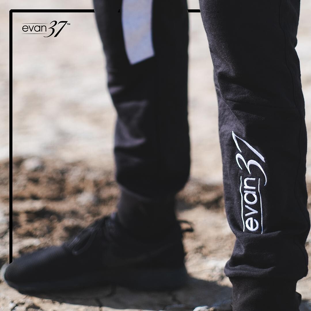 evan37 Mens Hemp Blend Freedom Joggers Black Streetwear Active Size Medium