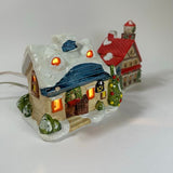 Vintage Light Up Houses 5x5" Set of 2 - Christmas Decorations