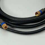 Rg6 F Type Quad Shielded Coaxial 18awg 750hm Cable Black 15'