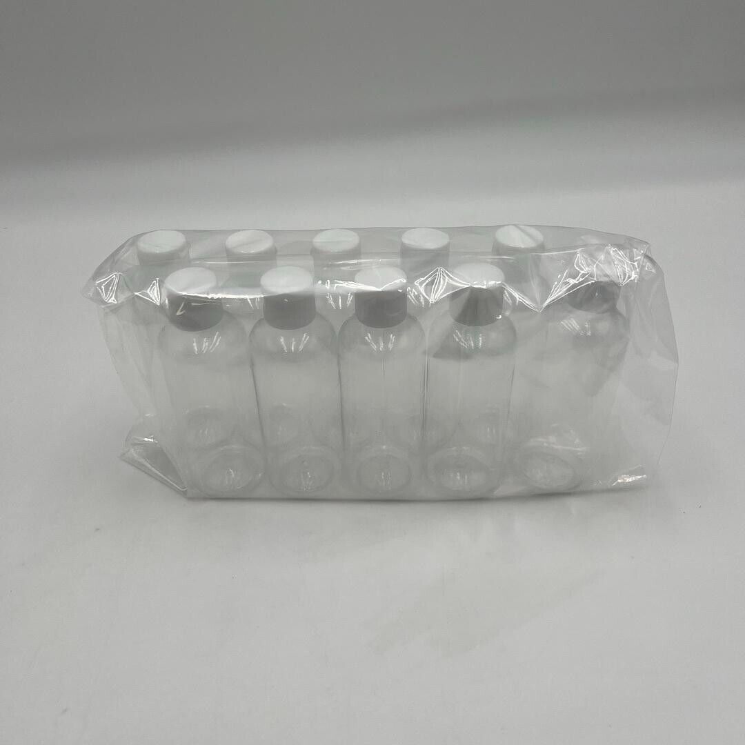 100ml (3.38 fl oz) Clear PET Plastic Bottles with 24/410 Neck Flip Cap - 30 Pack