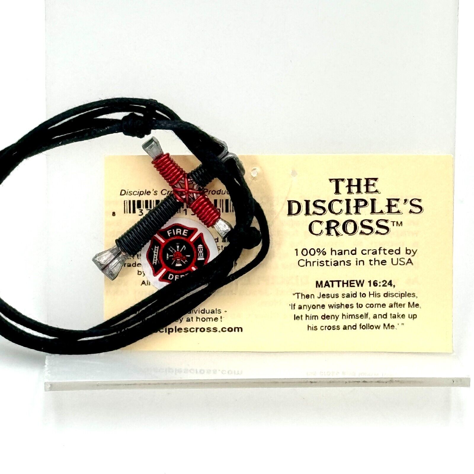 The Disciple’s Cross 100% Hand Crafted USA Christians FD Metal Coil Necklace NWT