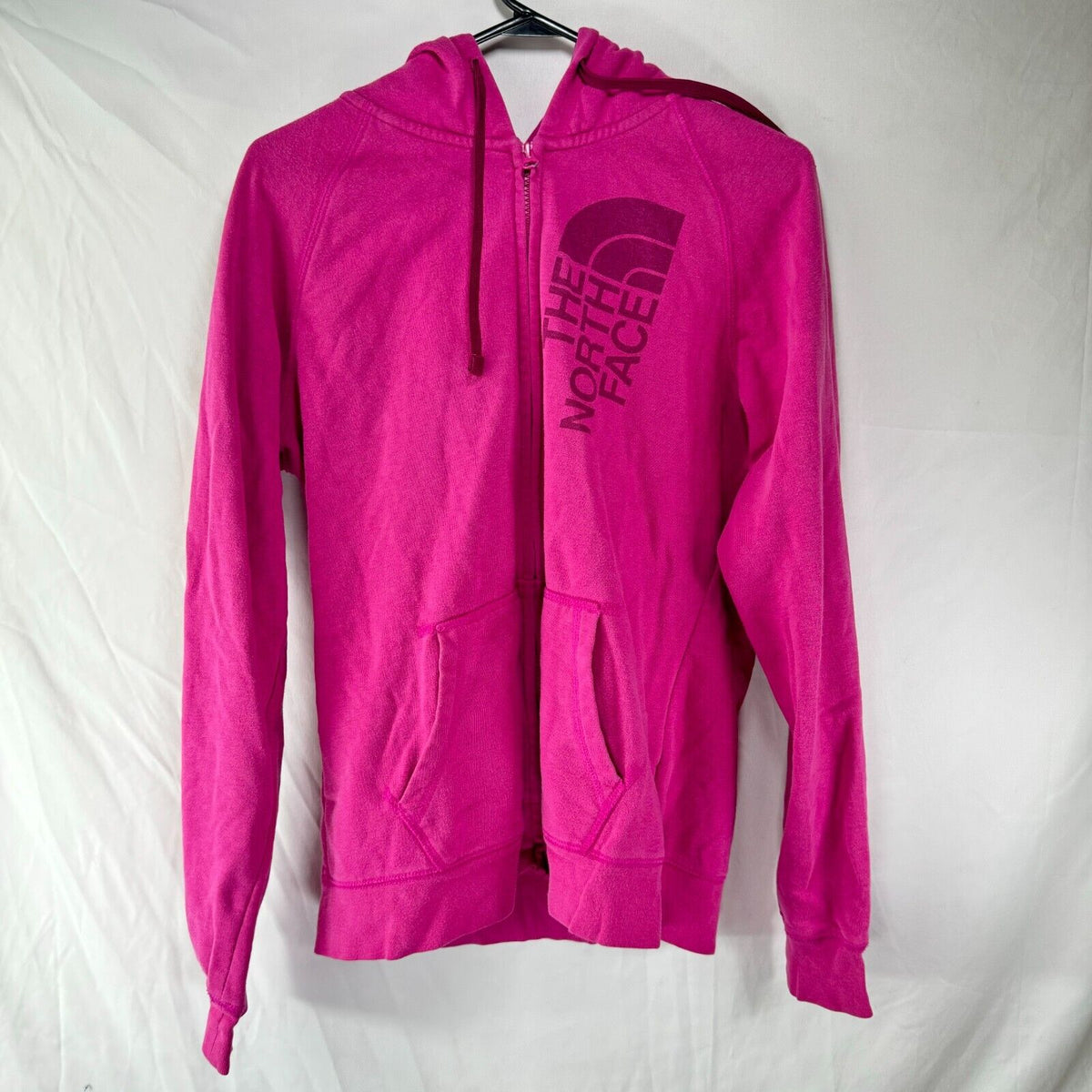 The North Face Women's Pink Hoodie Full Zip Light Hooded Jacket Pockets Size L