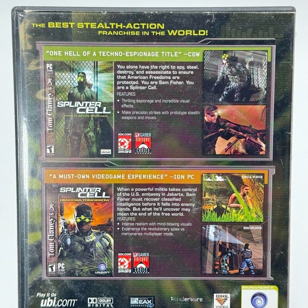 Lot of 5 PC Games Splinter Cell Empire Earth Tomb Raider Simcity Limited Edition