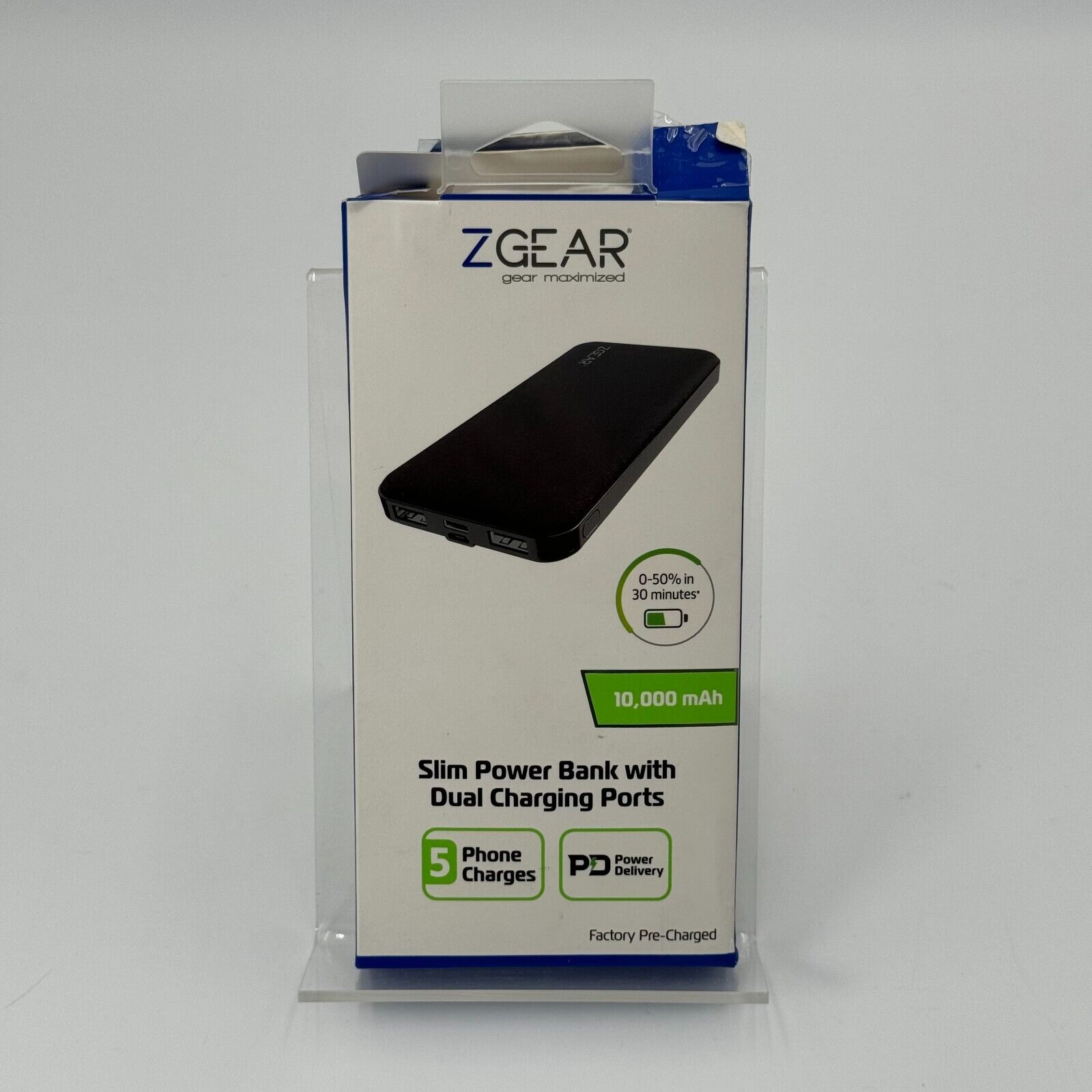 Zgear Slim power bank with DUAL Charging Ports 10,000 mAh Super Fast Charge Pack