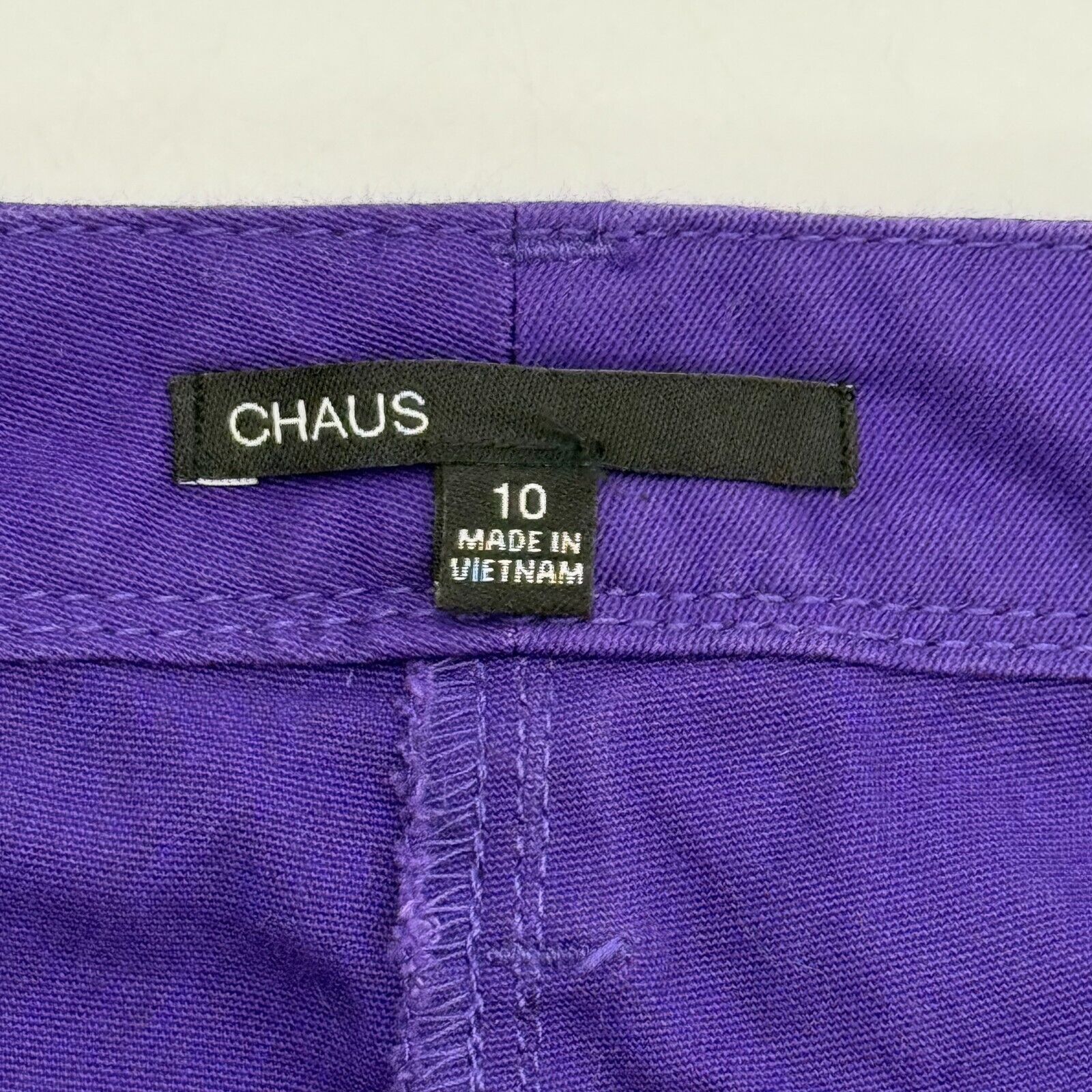 Chaus Womens Straight Mid Rise Stretch Denim Jeans Medium Wash Purple Size 10