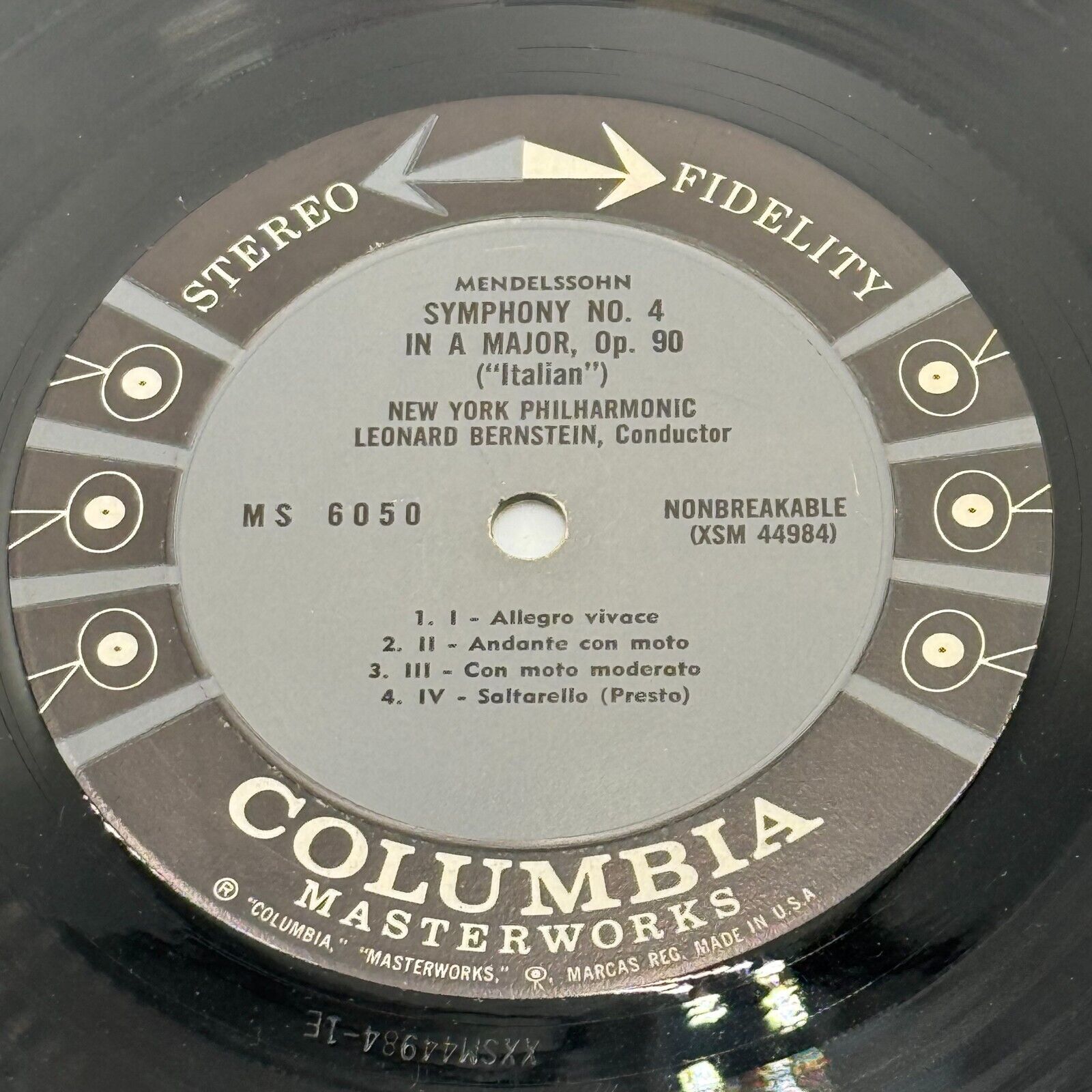 Leonard Bernstein - Italian Symphony / London Symphony US 1959 Columbia MS 6050