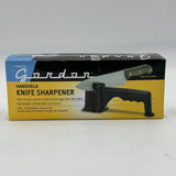 Gordon Knife Sharpener Hand Held V Groove Twin Ceramic Rods ~ With Box