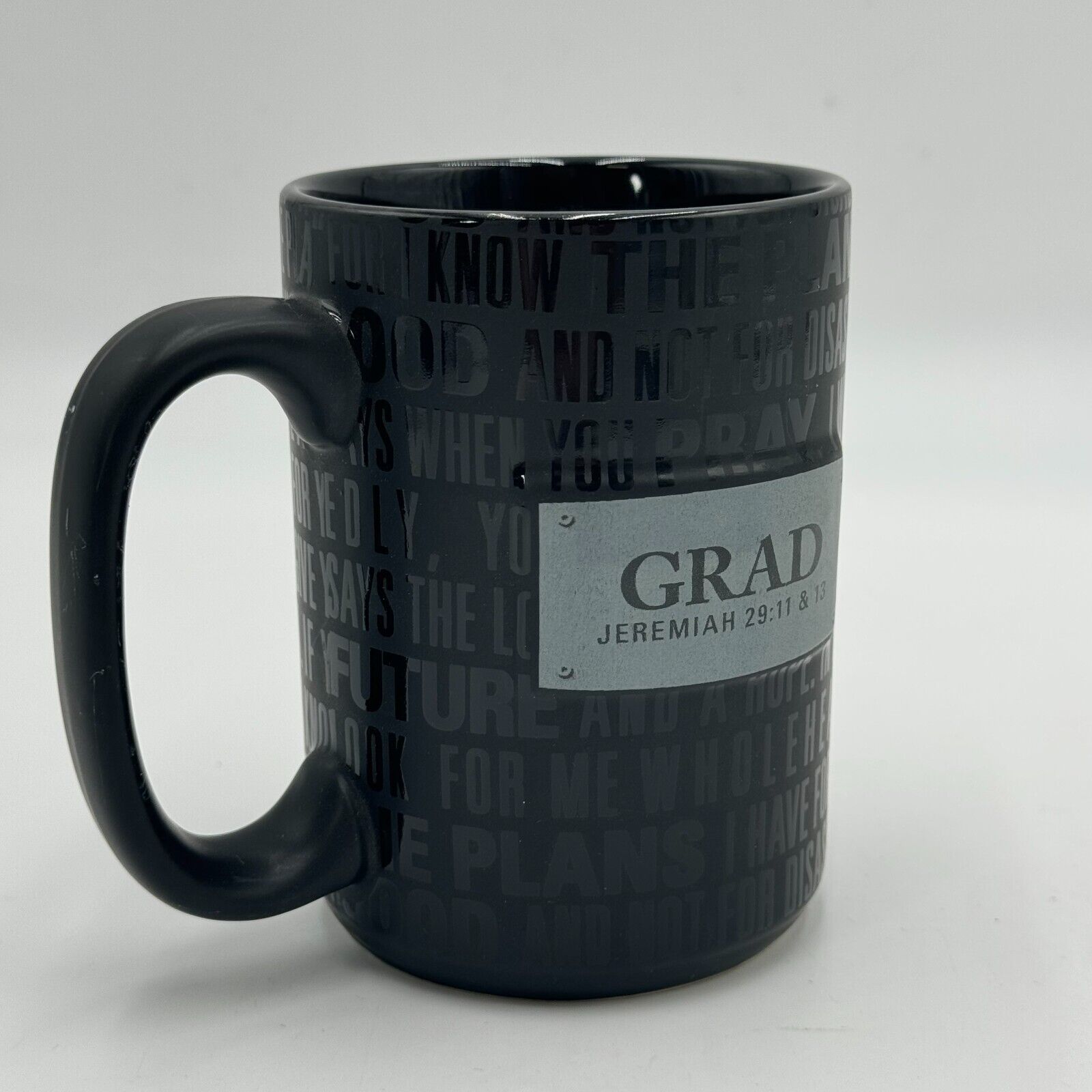 Graduation Gift Grad Badge Faith 16oz Ceramic Mug Dishwasher Microwave Safe NIB