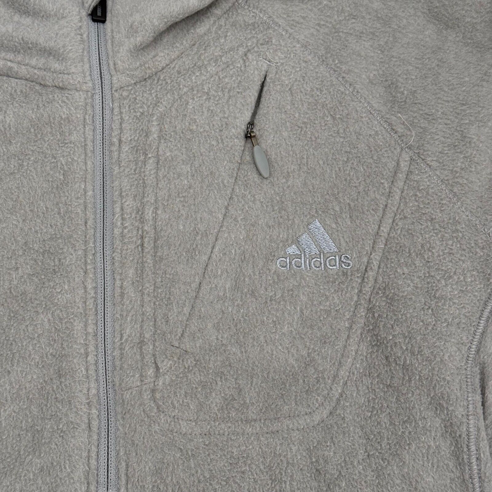 Adidas Outdoor Half Zip Pullover Fleece Sweater Thumb Hole Running Grey Size S