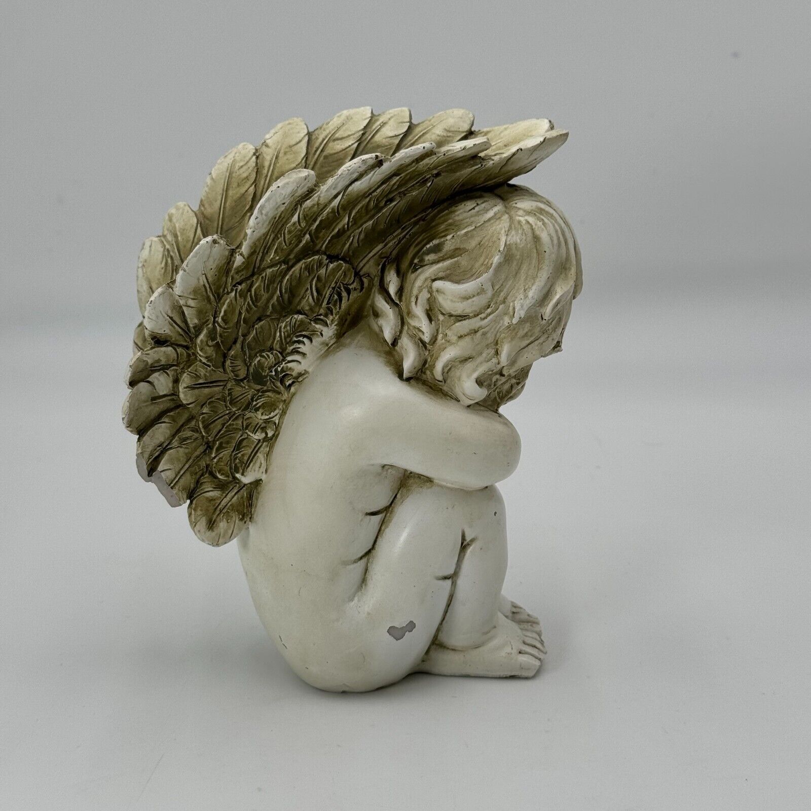 Northlight 7in Small Charming Sleeping Cherub Angel Statue Gray Outdoor Garden