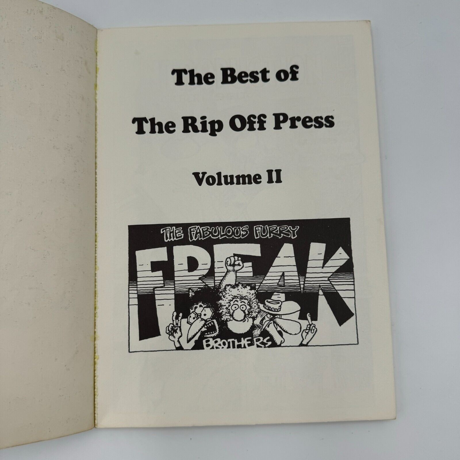 The Best Of Rip Off Press Vol 2 Fabulous Furry Freak Brothers Comic Book Vintage